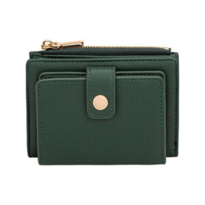 Porte-monnaie compact Diana&Co avec fermoir pressionné et poche zippée, conçu en matière texturée et pensé pour un rangement pratique au quotidien.